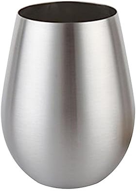 Hoement 18oz Stainless Steel Egg Shape Tumbler with U Shape Design Portable Wine Cup for Dinner and Beach, Dishwasher Safe and Rustproof Silver Drinking Mug