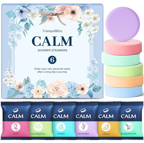 TranquilBliss Shower Steamers 6 Count, Shower Tablets