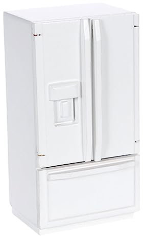CIYODO Kühlschrank Modell Spielzeug Modelle Mini-Kochwerkzeug Mini Möbel Kühlschrank Mini-Kühlschrank Mini Kühlschrank Puppenhausgerät Miniatur schmücken Zubehör hölzern Weiß
