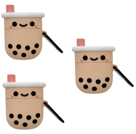 HOMSFOU 3St Modellieren Headset-Hülle Bubble Tea Kopfhörerhülle Hülle für kabellose Ohrhörer Hülle für kabellose Headsets Kopfhörerabdeckung Anti-Fall Perlmilchtee Schutzhülle Kopfhörerbox