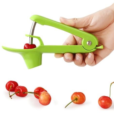 Cherry Depitter Kirschentsteiner oder Entkerner, Olivenentkerner, Kirschkern- oder Kernentferner mit griffigem Griff, Kirschentsteiner-Werkzeug (grün)