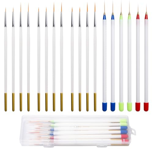 Rebanky 18 Stück Detail Feine Pinsel Set - Extra Feine Acryl Kleine Modell Pinsel für Aquarell, Modellbau, Malpinsel, Nagelkunst, Ölgemälde, Linien