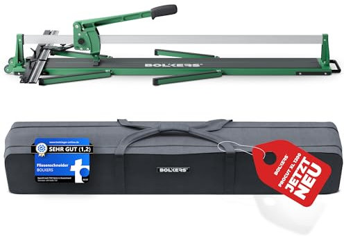 BOLKERS® ProCut XL 1200 Taglia piastrelle - Tagliapiastrelle lunghezza di taglio 1200mm - tagli precisi con disco da taglio in carburo di tungsteno con cuscinetto a sfera - punzone rottura magnetico