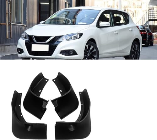 Bqieai 4PCS Auto Vorne Hinten Schmutzfänger, Für NIS-san Tida 2016-2021 Rad Spritzschutz Kotflügel Staubdicht Schlamm Klappen Car Styling Zubehör
