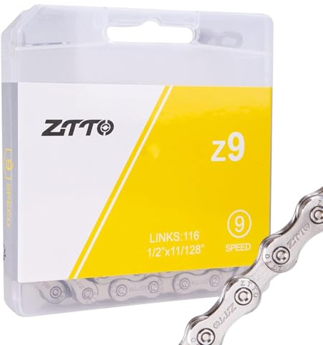 GAREGEAR Bike Chain 6/7/8/9/10/11/12 Speed MTB Bike Chains with Quick Link (9 Speed Chain)