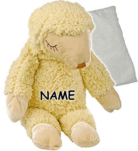 alles-meine.de GmbH großes XL Dinkelkissen - Schaf/Schäfchen - inkl. Name - 51 cm - Wärme/Wärmekissen - Heizkissen mit Dinkel Getreide Getreidekissen - Schaf - groß Kuschelti..