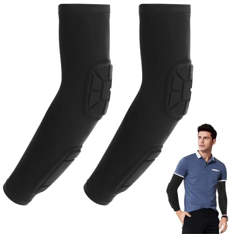 2 Pezzi Gomitiere Portiere Calcio, Gomitiere Palestra Braccioli Imbottiti, Manicotti Protettivi per Pallavolo e Basket, Protezione Avanzata per Gomiti e Avambracci, Nero