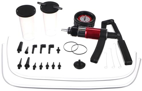 SIXTOL Mechanic Brake Tester 22 | Kit de Test sous Vide et de dépression pour systèmes de freinage 22 pcs | Pompe Manuelle avec manomètre