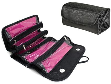 Reise Kosmetiktasche zum Aufrollen – Faltbarer Make-up Organizer mit Mehreren Fächern, Kulturbeutel mit Reißverschluss, Schminktasche für Damen und Reisen
