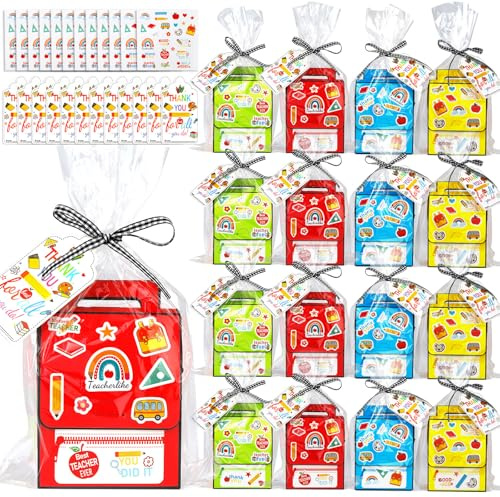 JMUQ Set di 24 cesti regalo di apprezzamento per insegnanti, scatole regalo vuote per insegnanti, apprezzamento per fine anno scolastico, rientro a scuola, set di riempitivi vuoti per scuola, aula e