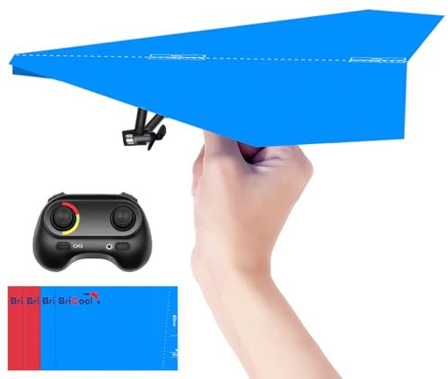 HAWK'S WORK RC Papierflugzeug, Ferngesteuertes Flugzeug mit Bunten Papieren, Superleichtes Flugspielzeug für Kinder DIY STEM KIT (Birdy X 2.0)