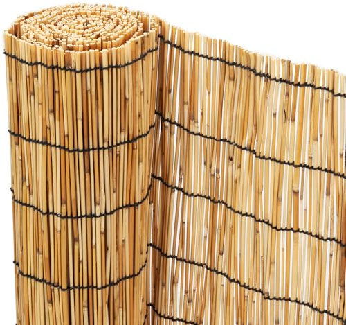 Ribelli Vassmattor, insynsskydd, staket, 100 x 400 cm, insynsskyddsmatta, väderbeständig, balkonginsynsskydd, 100% vass, naturligt insynsskydd för balkong, terrass, trädgård, vindskydd, solskydd
