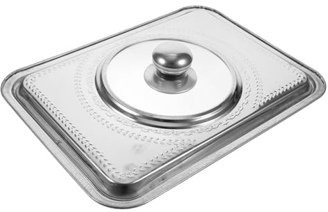 ULTECHNOVO Couvercle Alimentaire en Acier Inoxydable pour Plateau Rectangulaire 35X26 Cm Protection Polyvalente pour Poisson Grillé Et Barbecue Cuisine Maison Restaurant