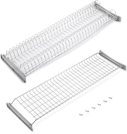EMUCA - Escurreplatos para módulos Altos Suprastar, Escurridor de Platos y Vasos para Muebles de Cocina, Anchura Interior módulo 860-870 mm, Acero, Cromado