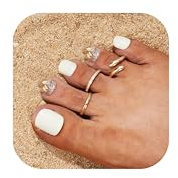 MILACOLATO 3Pcs Toe Rings for Women Non Tarnish 14K Gold Filled Toe Rings Set Teardrop CZ Band Adjustable Toe Ring Summer Beach Foot Jewelry