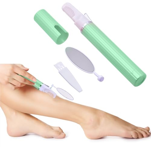 Afeitadora eléctrica de pelo para mujer, afeitadora de bikini, cortador de pelo en las axilas, acero inoxidable, uso en y húmedo, diseño recargable, perfecta para viajes, cuidado privado, aseo