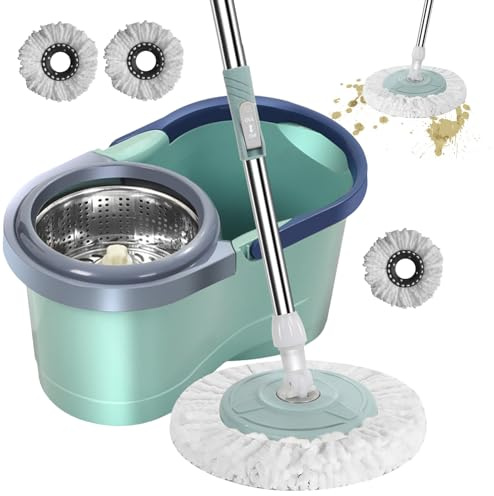Seau essoreur avec Lave-Sol - Kit Complet Lavage Sol | Kit Balai Serpillère Et Seau Essoreur | Serpillère de Nettoyage pour Sols et Seau Essoreur pour Chambre à Coucher, Cuisine, Balcon