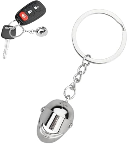 BOBOZHONG Porte-Clés De Casque De Moto,Porte Clef Casque,Mini Porte-clés de Casque 3D en métal,Porte-clés Style Locomotive Mode,Pendentif pour Cadeaux d'anniversaire et de Vacances(Argent)