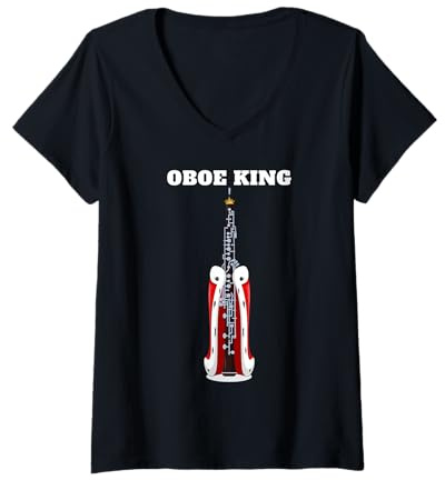 Donna Oboe King | Maglietta da Ragazzo Oboe | Uomo Oboista Oboe Player Maglietta con Collo a V