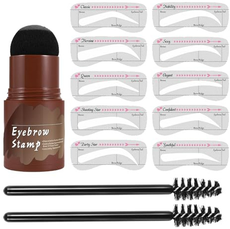 Kit de tampons à sourcils – 10 pièces – Outil de maquillage polyvalent pour sourcils – Modèle réutilisable pour une forme parfaite des sourcils, un coiffage, une teinture, une application facile pour
