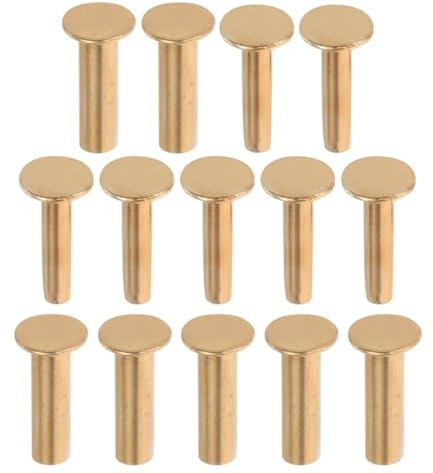 MAGICLULU Remaches de Tornillo para Fijación de Mangos de Cuchillos de Chef, 7 Pares de Remaches de 1,4 Cm de Cobre para Reparación y Bricolaje, Accesorios para Cuchillería y Cuchillos
