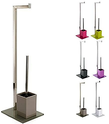 MSV 807 – Set di base talpa per WC, acciaio inox, 22x18x70,05 cm, colore Marrone