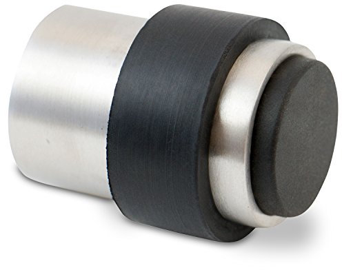 Stoppwerk Türstopper zum Schrauben - Montage am Boden oder an der Wand - Edelstahl Gummi Wandtürstopper inkl. Befestigungsmaterial Ø3,5cm H:4,5cm