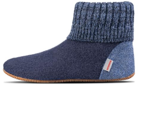 Giesswein Hüttenschuh Wildpoldsried | Warme Filz-Pantoffeln mit rutschfester Gummisohle fuer Damen & Herren - hohe Huettenschuhe fuer Zuhause