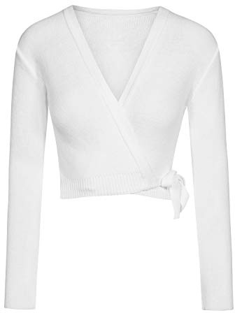 Intermezzo M6000 Ballett Jazz Tanz Gymnastik Wickeljacke Elisa - Teen, Schwarz, Langarm, Wickeljacke, Pullover, SWEATER