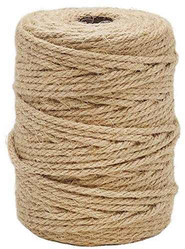 Vivifying 165 Feet 4mm 4 Ply Jute Twine, Natural Biodegradable Strong Jute Rope for Garden, Gifts, Crafts (Brown)