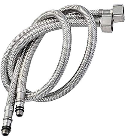 Pack of 2 Kitchen/Basin Monobloc Mixer Tap Connectors Flexi Pipes Tails British Standard Pipe M10 x1/2 Fitting 600mm Long