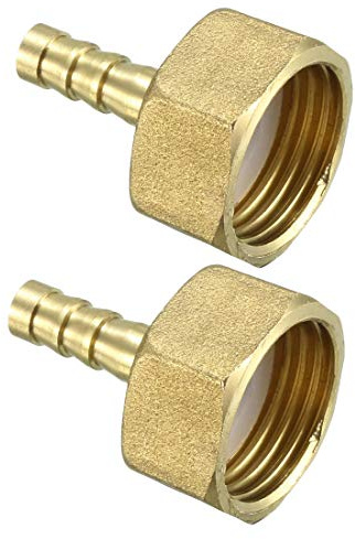 sourcing map Schlauchanschluss Adapter Messing 6,5 mm G1/2 2 Stück | aus Messing mit Widerhaken mit Widerhaken x Innengewinde