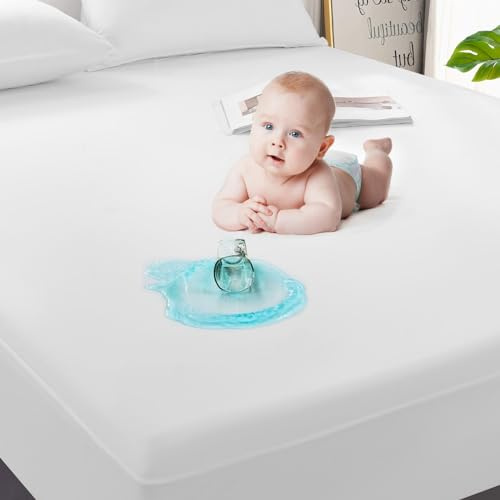 GRT 2 Pack Twin Mattress Protector Waterproof, Breathable & Noiseless Waterproof Mattress Protector Fitted Deep Pocket from 5 to 19, Smooth Twin Mattress Cover Machine Washable