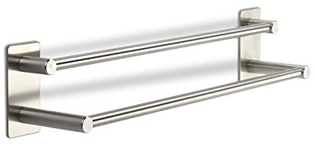 SOTECH Hakenleiste TALIDA 435 mm Stangen-Ø 12 mm Edelstahl | selbstklebend mit 3M Klebepad inkl. 3 S-Haken für Küche und Bad Garderobenhaken