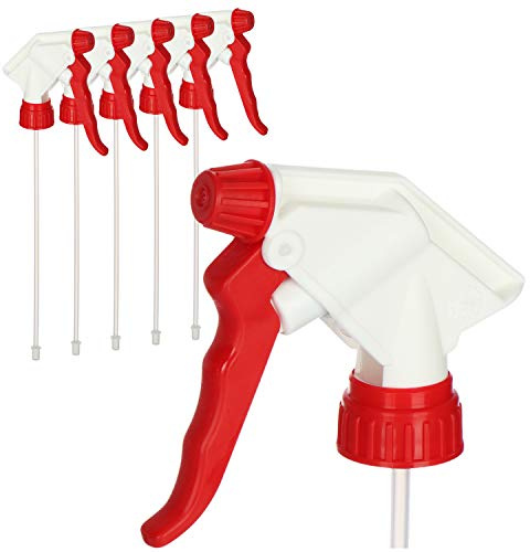 com-four® 6X Attacco Spray - Testa Spray con Filettatura 28/400 - Attacco flaconi Spray - Testa atomizzatore con Guarnizione NBR per nebulizzare Acqua (NBR - Rosso)