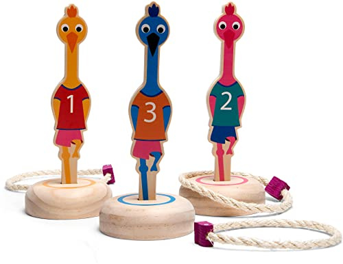 BS Toys Vögel Ringe Werfen - Interaktives Spiel für Kinder - Buntes Mix Set - Outdoor-Spaß für alle Altersgruppen - Perfekt für Gartenpartys und Aktivitäten im Freien
