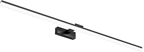 Klighten Led Spiegelleuchte Badezimmer 32W 1820LM Kaltes Weiß 6000K, 180° Rotation, IP44 Wasserdicht Spiegellampe Bad, Nicht Dimmbare Badleuchte Wandbeleuchtung 120CM (Schwarz)