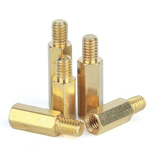 Pilar roscado de latón hexagonal de cabeza única M3 3/4/5/6mm para placa base de ordenador PCB tornillo espaciador de bastidores-M3 (rosca 5mm),18mm (30 uds)