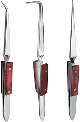 AI Bundle: Set di pinzette per saldatura con impugnatura in fibra, pinzette per saldatura da 16,5 cm (circa angolo di 45 gradi), pinzette per saldatura da 15,2 cm (circa angolo di 90 gradi) e pinzette