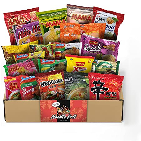 NASCHMASCHINE | Asia Instant Nudeln Box | 20 verschiedene Sorten von MAMA, Indomie | Asia Ramen Udon aus Rind, Schwein, Shrimps, Huhn, Gemüse Geschmack