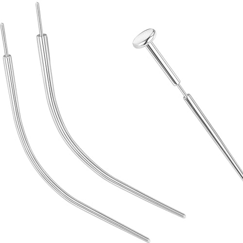 PunkTracker 20g/18g/16g/14g Gebogenes ASTM F136 Titan-Piercing-Set, Konischer Einführstift Zum Gewindelosen Einschieben von Tragus, Helix, Lippe, Nase, Knorpel, Labret, Nasenstecker-Stretcher