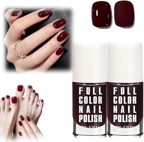 2024 Neuer wasserfester, backfreier Kirsch-Mokka-Gel-Nagellack, Hochglanz-Kirsch-Mokka-Gel für Nail Art DIY-Maniküre zu Hause, schnell trocknend und langlebig (2pcs)