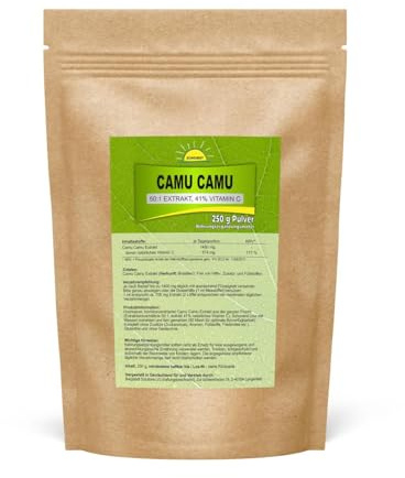 Camu Camu Extrakt 50:1 mit 41% Vitamin C, 250 g, vegan, ohne Zusatzstoffe