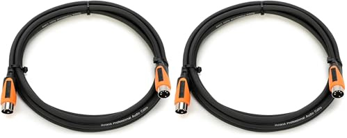 Roland Black-Serie MIDI-Kabel, Länge: 1,5m – RMIDI-B5 (Packung mit 2)