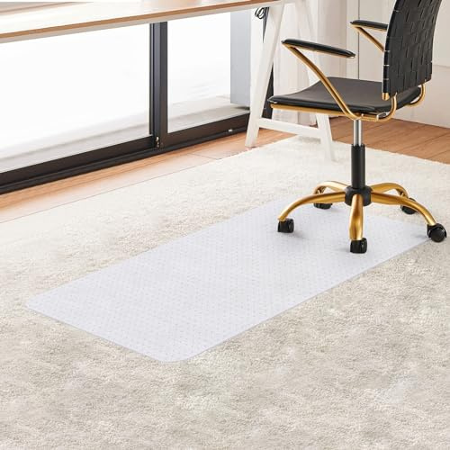 Trintion Office Chair Mat 75x120cm for Carpeted Floor PVC Floor Mat | Non-Slip Pointed Waterproof Plastic Chair Mat Carpet Protector for Low, Standard Medium Pile Carpets