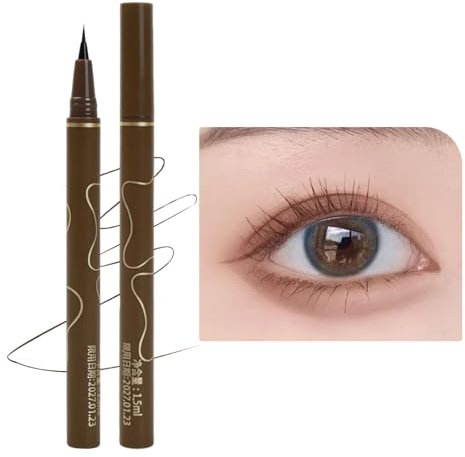 Eyeliner Liquido, Waterproof Eye Liner a Lunga Durata, Marrone Eyeliner Penna Resistente alle Sbavature, Facile da Applicare, Punta Flessibile per Dona un Finish Preciso e Intenso agli Occhi