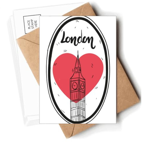 City London Britain Big Ben Love Postkarten Umschläge Blanko Notizkarten