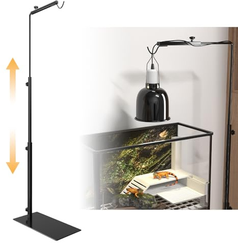 HeatingLux Support de lampe chauffante pour reptile, réglable de 40,6 à 94,4 cm, support de lampe chauffante pour reptiles, accessoires pour aquarium de reptiles