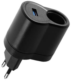 Leloco 220V auf 12V Adapter Zigarettenanzünder Steckdose Mit USB-Adapter | AC auf DC Spannungswandler mit EU-Stecker | Spannung Wandler Konverter Netzteil Steckdose Ladegerät Adapter