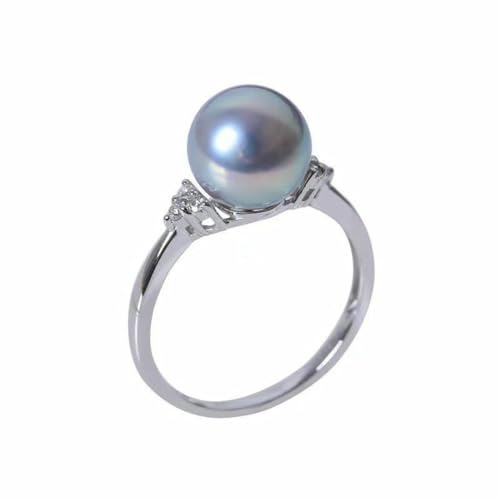 Accesorios Moda Plata Gris Anillos Azules Anillos de Perla Ajustables